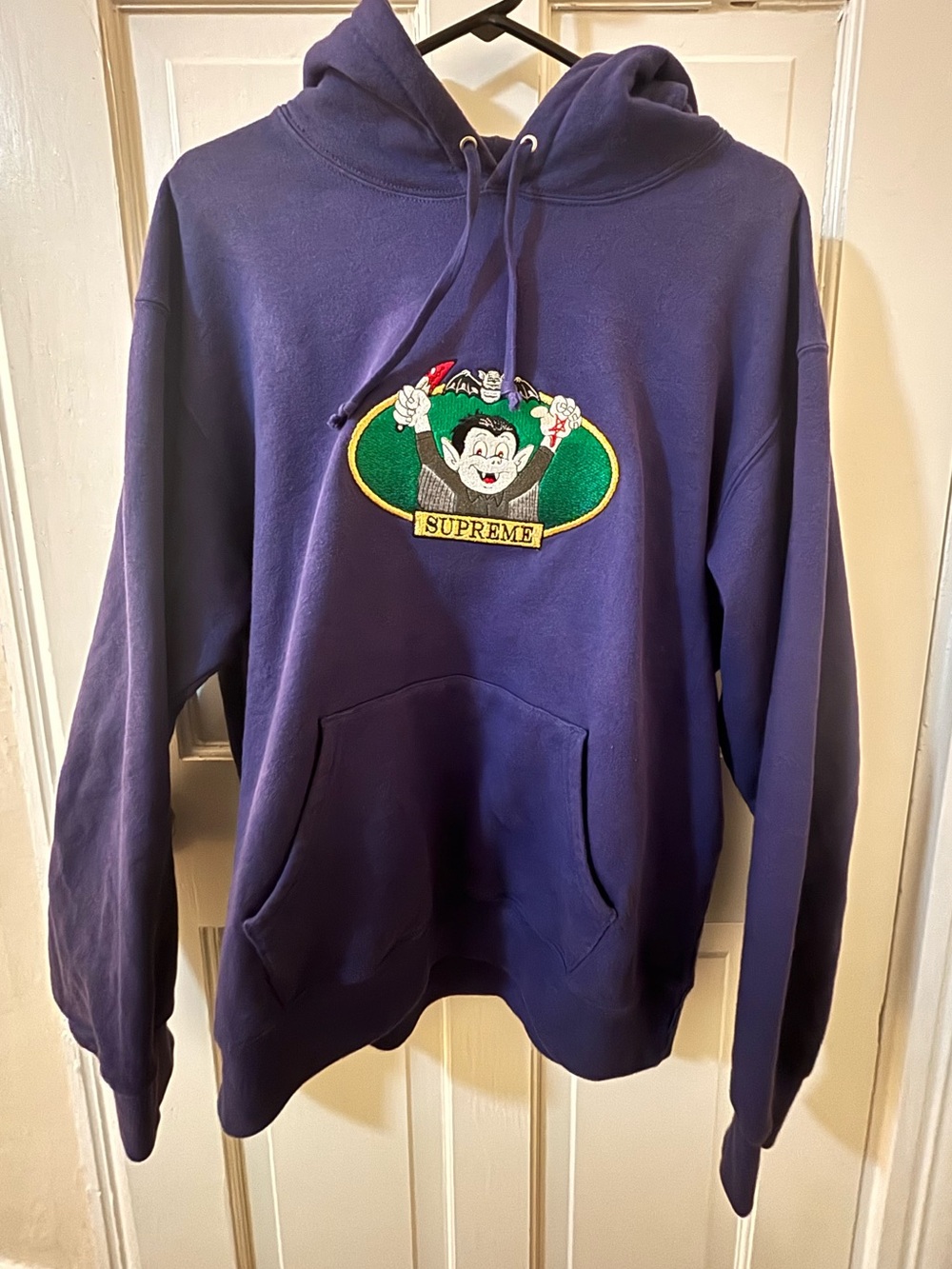 Supreme Purple Embroidered Character Hoodie